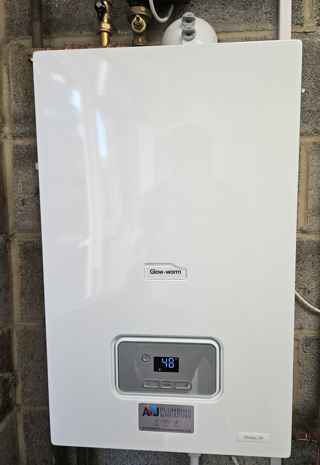 A newly fitted Glow-worm boiler